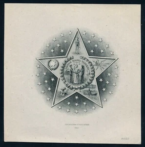 State Arms of Oklahoma, Die Proof, American Bank Note Co. - Picture 1 of 3