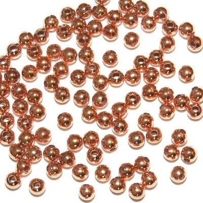 Cuentas espaciadoras de metal redondas lisas de 3 mm de cobre brillante MB310 100 piezas Foto 1 de 2
