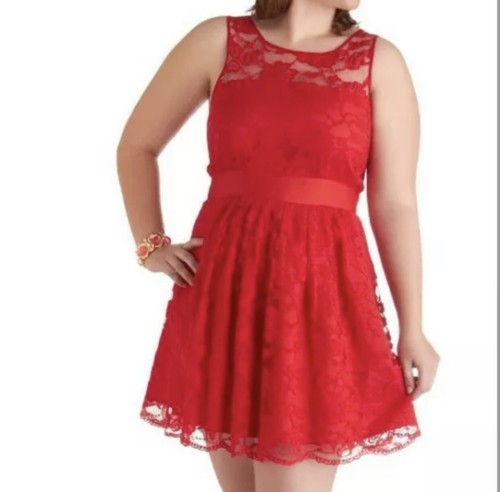 Abito BB Dakota When The Night Comes floreale rosso pizzo modCloth San Valentino taglia 8