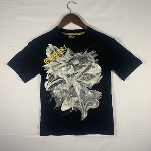 Ecko UNLTD Shirt Erwachsene klein weiß kurzarm Graffiti All Over Grafik Y2K Herren - Bild 1 von 7