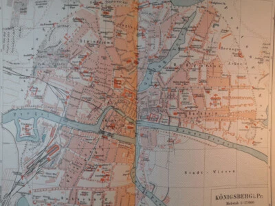 1885 Konigsberg Alemanha Mapa Vintage Original Europa Central 11,5 X 9,5"- C21-4 - Imagem 1 de 3