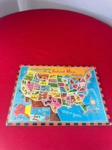 VTG Original Salfield Pub. Co. #7342 United States Inlaid USA Map Puzzle - Picture 1 of 10