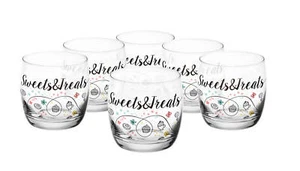 6 Bicchiere 260ml Con Cookies-Motiv Bicchiere Bicchieri di Succo Whiskyglaeser - Foto 1 di 1