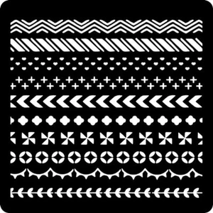 Doodle Border Pattern Reusable Stencils for Painting and Craft Size 12x12 inch - Picture 1 of 5