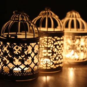 Vintage Metall Teelicht hängend Vogelkäfig Windlicht Kerzenhalter Home Art Dekor USA - Bild 1 von 29