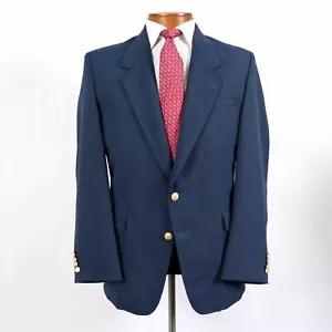 Haband Mens 40S Blue Gold Button Polyester Blazer Sport Coat New 423 - Picture 1 of 6