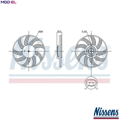 FAN ENGINE COOLING 850099 FOR AUDI Q3 A6/Allroad/C7 A7/Sportback DDDA 2.0L 4cyl - Image 1 of 4