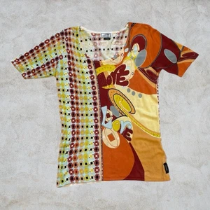 Gianni Versace Love Vintage Beaded Sequins Top Women’s Large Stretch Italy - Picture 1 of 7