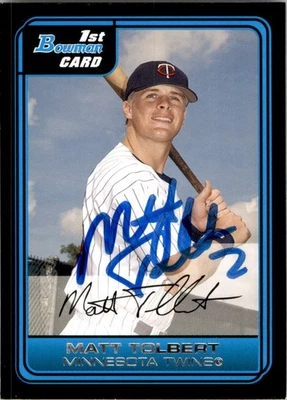 Matt Tolbert 2006 Bowman Prospects 2 #B41 Auto Minnesota Twins - Image 1 of 3