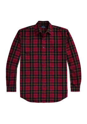 Camisa Polo Ralph Lauren Roja y Negra a Cuadros Calce Clásico Botón Frontal NUEVA 4XL 4LT Foto 1 de 3