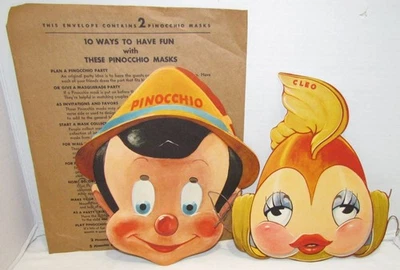 Cuchillas de afeitar Gillette 1939 máscaras de Pinocho y Cleo con sobre Foto 1 de 3