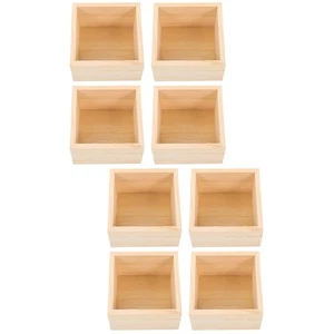 2 Count Small Craft Organizer Wood Storage Containers for Office Supplies - Picture 1 of 12