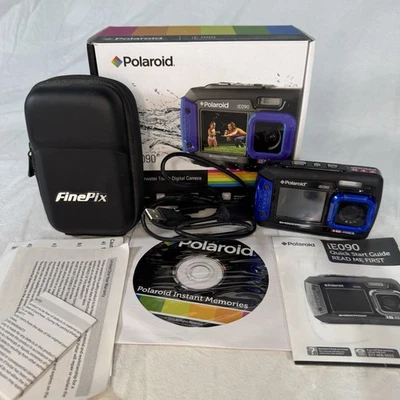 Poloroid iE090 Shockproof Water Proof 18 Mega Pixels Blue Digital Camera TESTED - Image 1 of 4