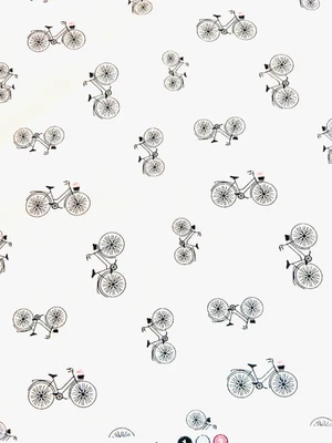 3 Yd 17" Blank Quilting Corp Lower The Volume Tossed Bicycle Cotton Fabric 43" - Image 1 of 4