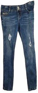 amethyst jeans 5 Distressed destroyed 5- Pocket joani straight 8" low rise - Picture 1 of 8