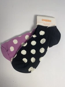 Gymboree Girl Ankle Socks Size L 3 & Up POSH AND PLAYFUL Purple Black Dotted New - Picture 1 of 4