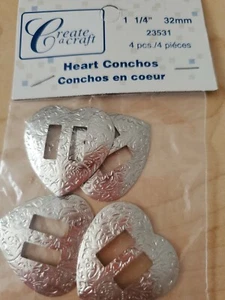 Create A Craft Heart Conchos 1 1/4 Inch - 32mm - Picture 1 of 1