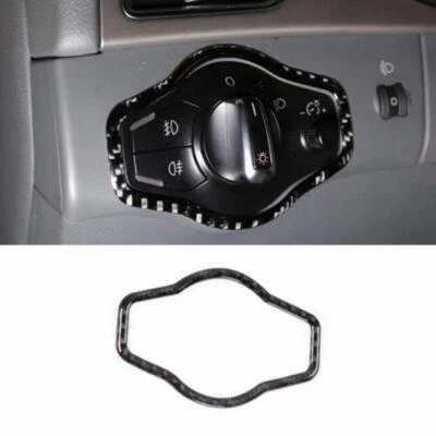 For Audi A4 A5 2009-2016 Real Carbon Fiber Headlight Control Button Frame Cover - Image 1 of 4