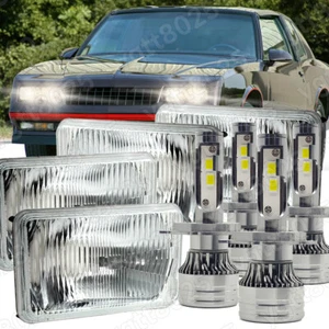 4pcs 4x6" Led Halo Projector Headlights DRL Fit 1980 - 1988 Oldsmobile Cutlass - Picture 1 of 12