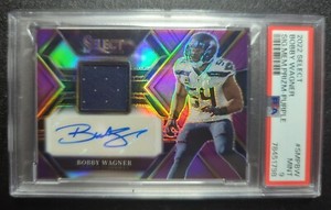 2022 Panini Select Bobby Wagner Patch Auto Purple Prizm #/49 PSA 9