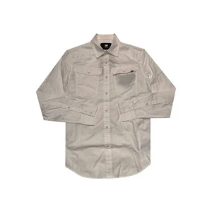 G-STAR Men's White 3301 Long Sleeve Shirt RRP £80 - Picture 1 of 2