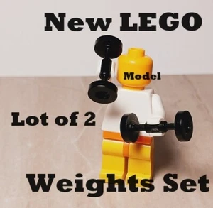 New LEGO Weight Lifting Set Lot of 2 Dumbbells Dumb Bells Lot of 2 Fits Friends - Picture 1 of 1