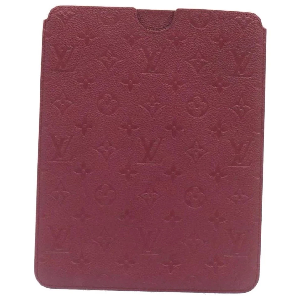 LOUIS VUITTON монограмма Empreinte iPad кожаный документ чехол красный/слива подлинный - Изображение 1 из 4