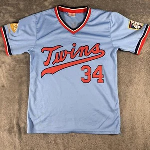 Kirby Puckett #34 Minnesota Twins Fan Wertschätzung Trikot blau Large Retro MLB - Bild 1 von 4