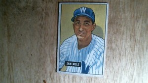 1951 Bowman baseball card # 168 Sam Mele EX