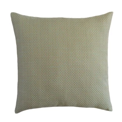 Linen Mini Moroccan Quatrefoil Lattice 18x18 Mint Throw Pillowcase/Cushion Cover - Image 1 of 4