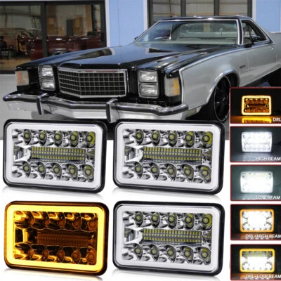4 PIEZAS 4X6 LED faros DRL haz sellado apto para Ford Ranchero 1977-1979 Ford Mustang Foto 1 de 4