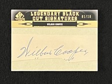 Wilbur Cooper 2011 Sp Legendary Cuts 01/10 Cut Black Signatures Auto Autographed
