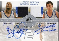 2003-04 SP Game Used Authentic Fabrics Dual Autographs Card #6 Giricek/Gooden
