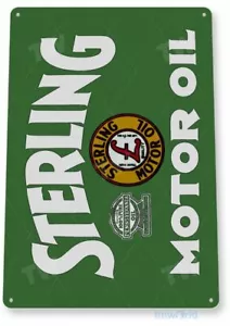 STERLING MOTOR OIL 11 X 8 TIN SIGN AUTO AUTOMOBILE MECHANIC ADVERTISEMENT - Picture 1 of 1
