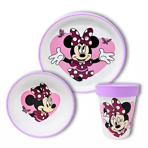 Minnie Mouse Kinder Geschirr Set Esslernset Baby Geschirr Frühstücksset Mädchen - Bild 1 von 5