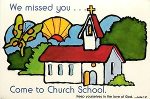 We Missed You Come to Church School Jude 1:21 Postcard - Picture 1 of 2