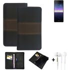 Wallet Case + headphones for Sony Xperia 10 II Protective Cover Brown