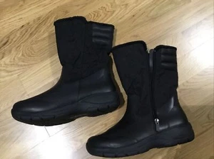 Lands End Boots Thermolite Size 7,5 Partly Leather Black - Picture 1 of 14