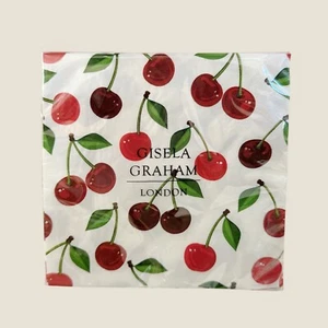 Gisela Graham cherry print napkins spring Easter homeware - Picture 1 of 3