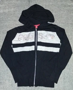 Girls GUESS Sequins Hooded Zipper Sweater Size 8 - Picture 1 of 7