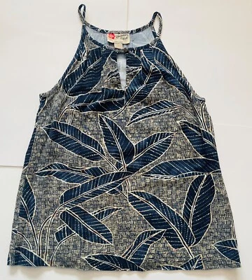 Camiseta sin mangas Hilo Hattie azul/beige original hawaiana para mujer-XS Foto 1 de 4