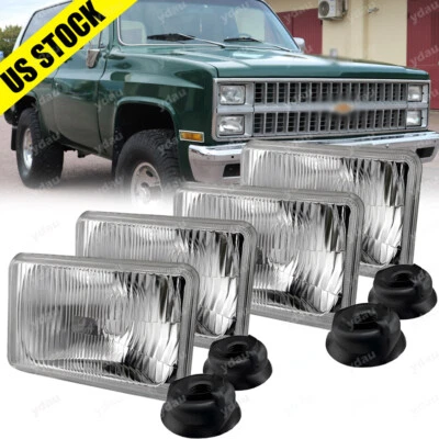 4 PIEZAS 4"X6" LED Faros Carcasa Repuesto Original Para Chevy C10 K10 Blazer Foto 1 de 4