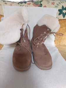 New Womans EMU Sheepskin Suede Brown Size 6 Boots Ankle Boots - Picture 1 of 4