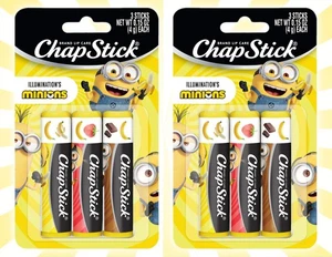 2 ChapStick Minions Banana 🍌🍓🍫 Lippenbalsam LIMITED EDITION 3 Stück verschiedene Sets - Bild 1 von 6