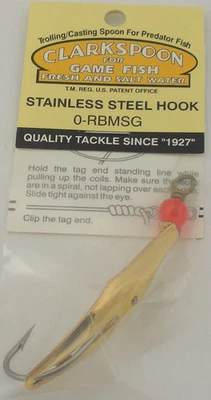 Clarkspoon 0-RBMSG размер 0 золотой Clarkspoon 2-1/2» лезвие 3/0 крюк - Изображение 1 из 2