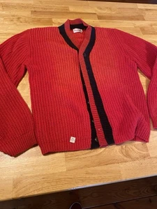 Orlon Acryl Pullover Rot Jugend Unisex Small Nos - Bild 1 von 6
