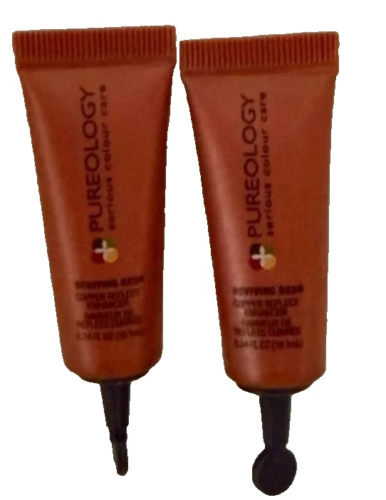 Lote de 2-Pureology Reviving Red Copper Reflect Enhancer-0,34 oz Tamaño de viaje-Rápido Foto 1 de 1