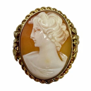 Broche camafeo vintage Dixelle tono dorado 1/20 12K GF - Imagen 1 de 11