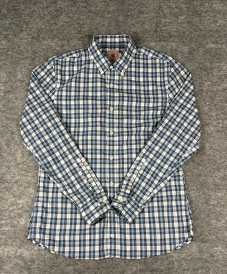 J. Press Shirt Mens L Blue Plaid Cotton Button Down Long Sleeve Lightweight - Image 1 of 4