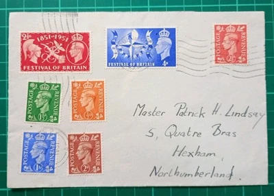 1951 FESTIVAL OF BRITAIN + LIGHT COLOURS PLAIN FDC 3 MAY PADDINGTON WAVY - Image 1 of 4